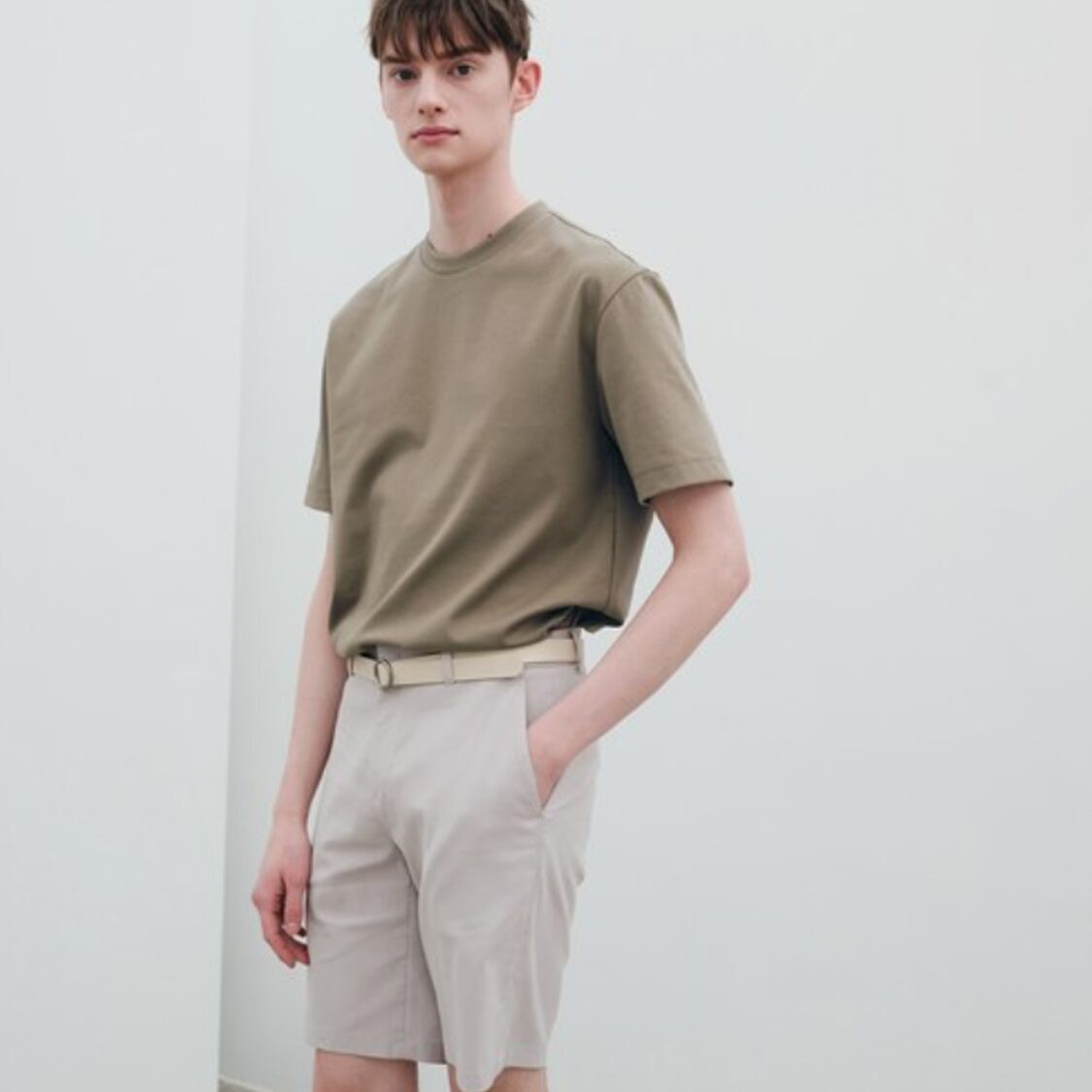 Mind Bridge [Cool] Tapered Cool-Max Banding Half Pants L/Beige