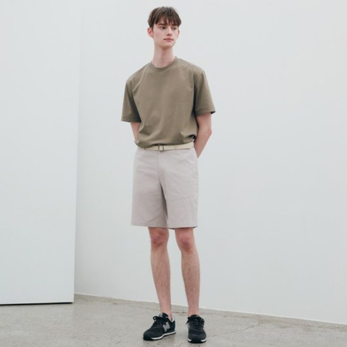 Mind Bridge [Cool] Tapered Cool-Max Banding Half Pants L/Beige