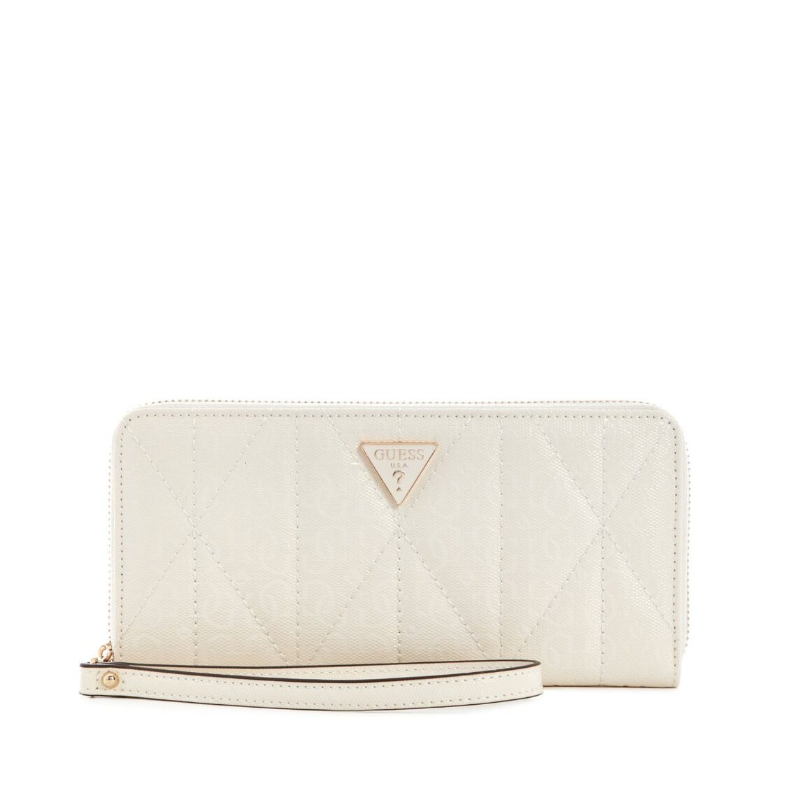 ALDINA SLG LARGE ZIP AROUND,OFF WHITE