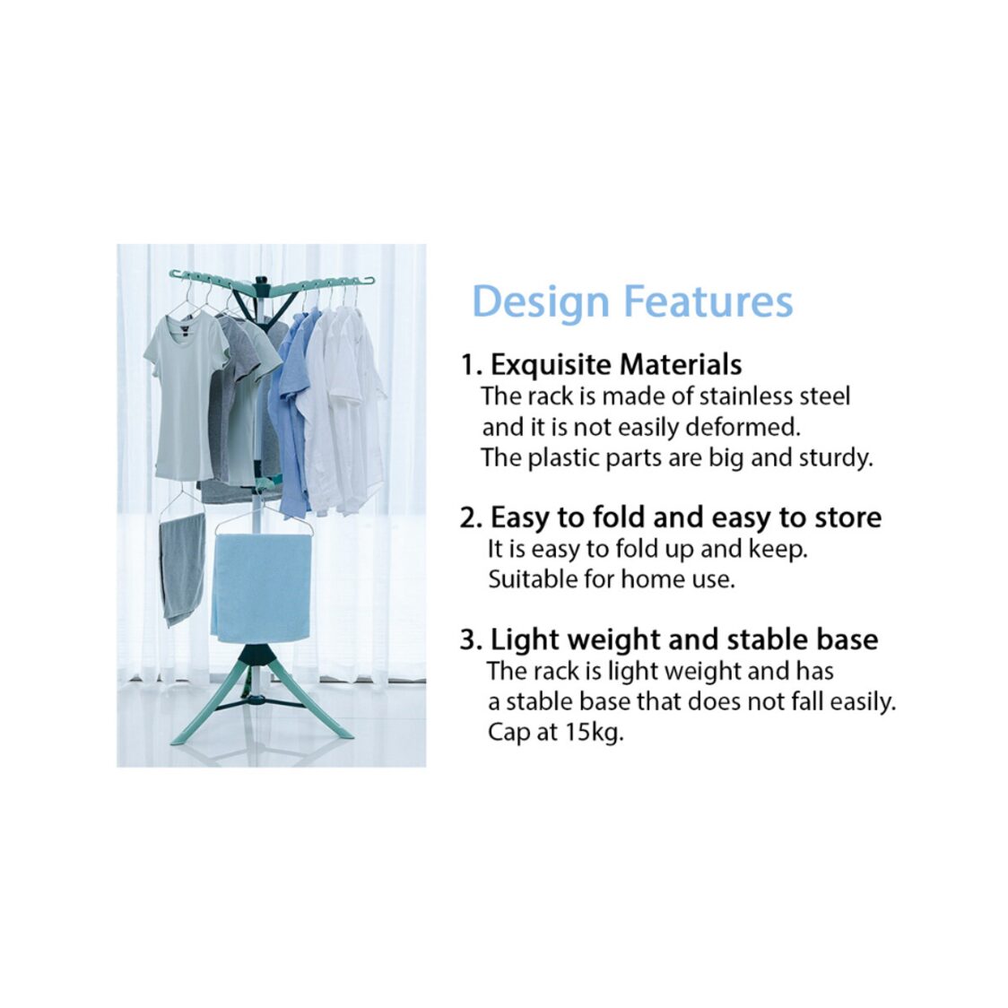 Rene Octo 6 Arm Laundry Rack (Green) E70401