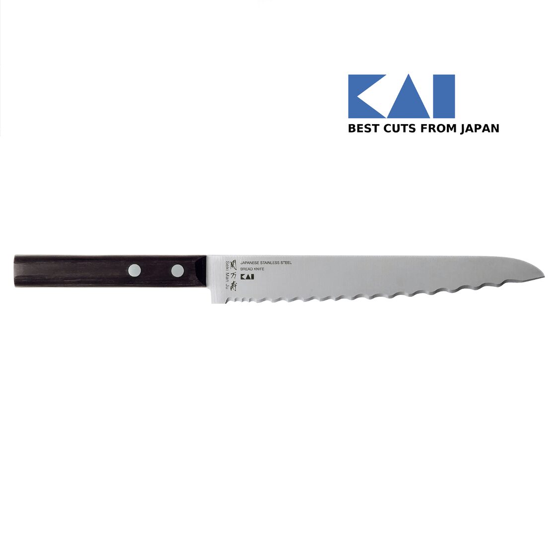 Kai Seki Manju Wooden Handle Bread Knife - 19 cm (BE-0552)