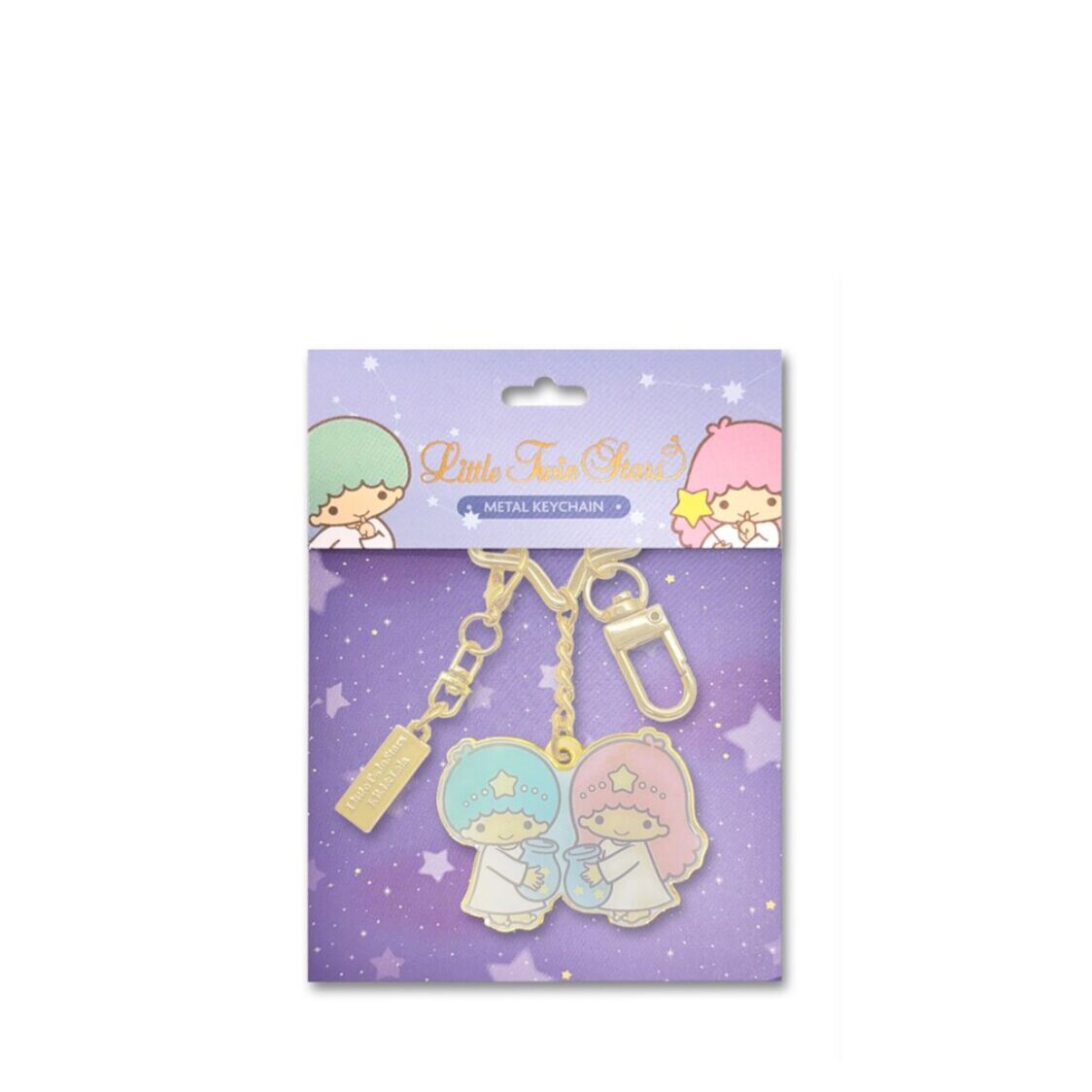 The Singapore Mint Aquarius Little Twin Stars Horoscope 24K Gold-Plated Keychain with 24K GP Charm