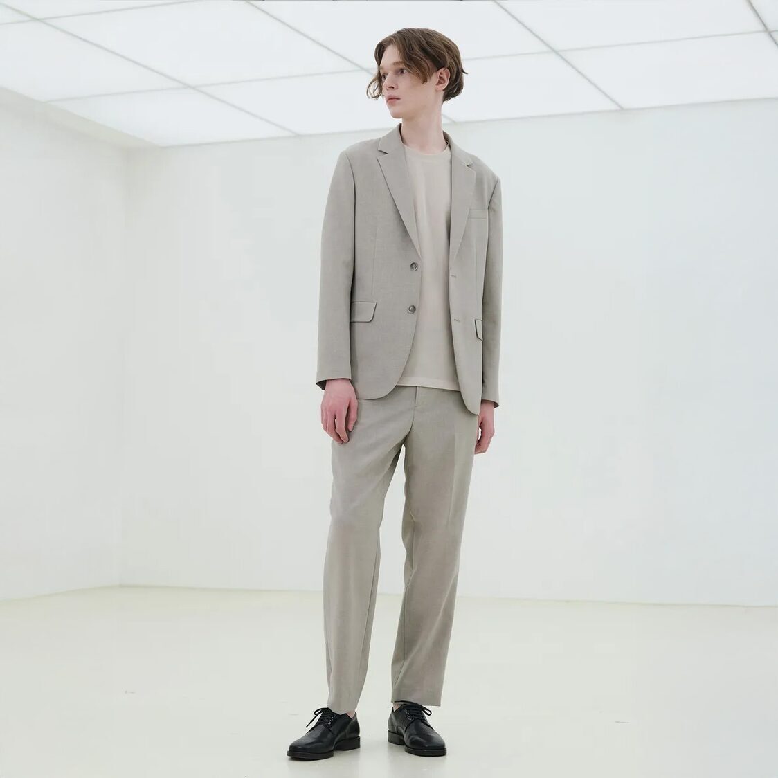 Mind Bridge [Cool]Loose Tapered Banding Pants L/Beige
