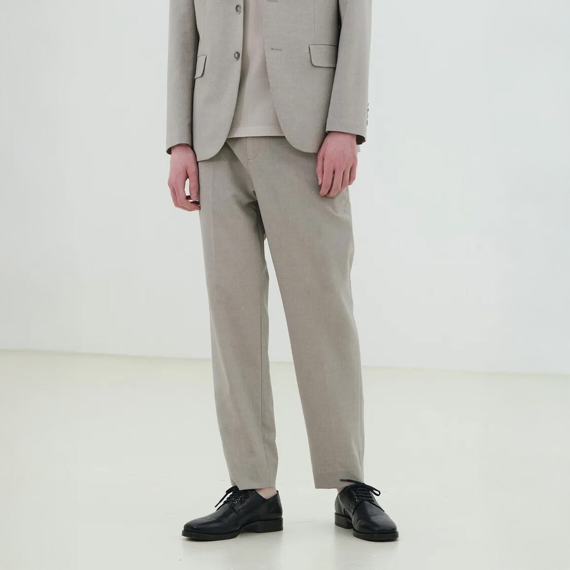 Mind Bridge [Cool]Loose Tapered Banding Pants L/Beige