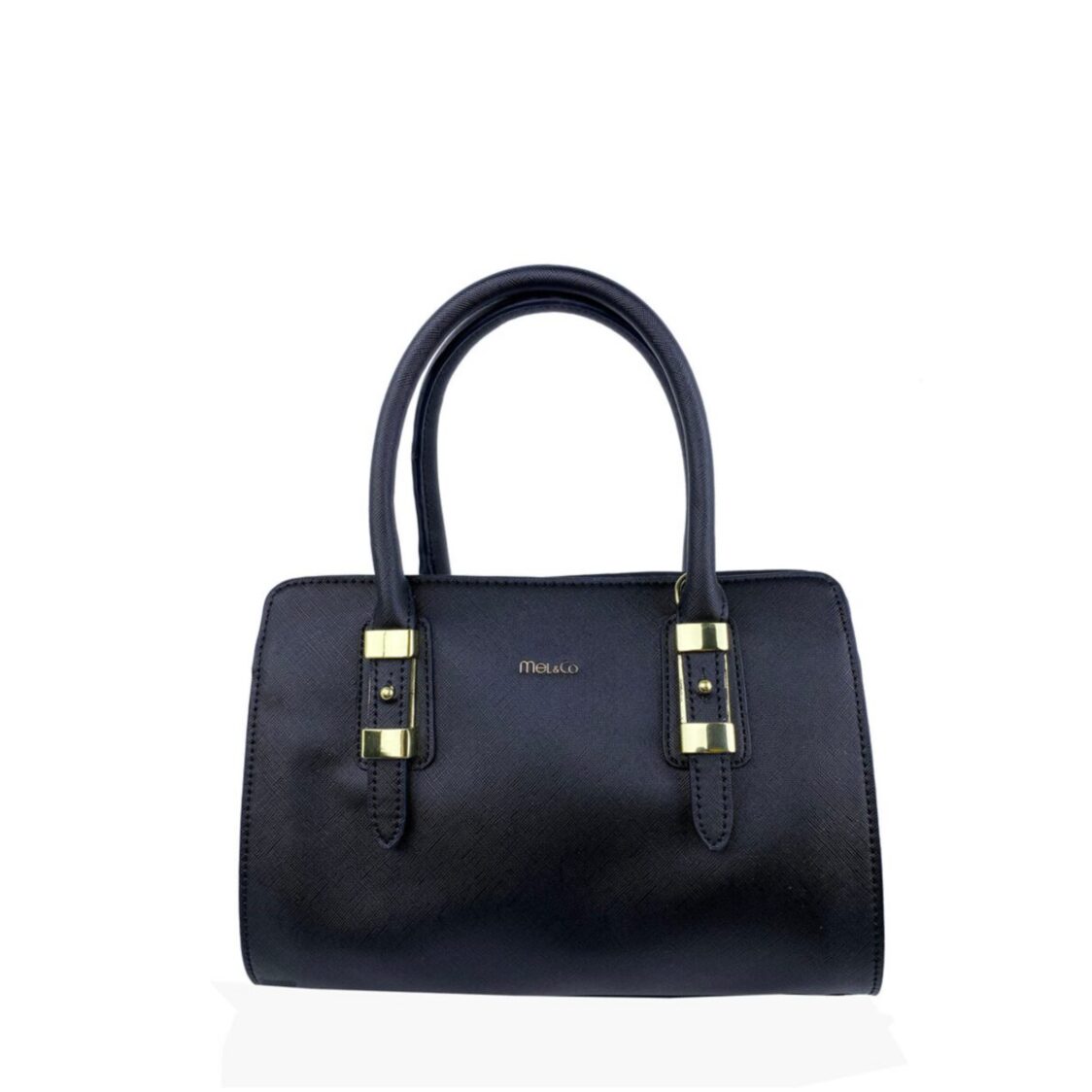Mel&Co Saffiano-Effect Satchel With Metal Buckle Detail