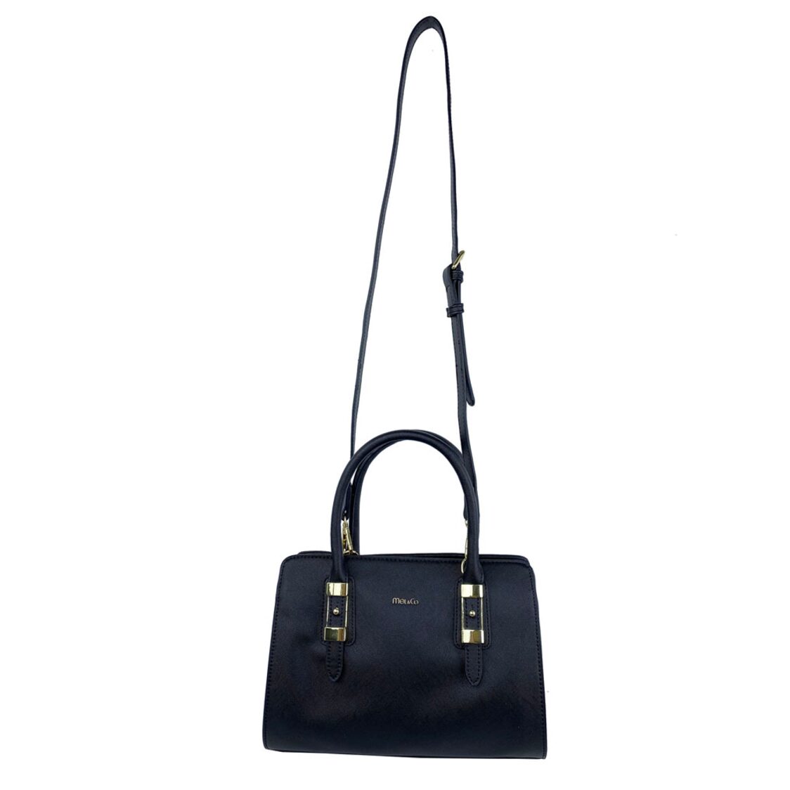 Mel&Co Saffiano-Effect Satchel With Metal Buckle Detail
