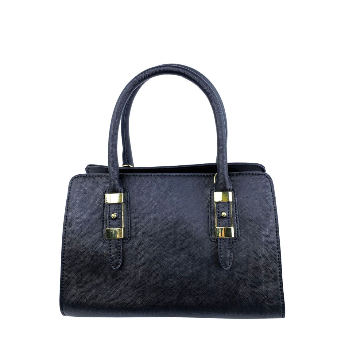 Mel&Co Saffiano-Effect Satchel With Metal Buckle Detail