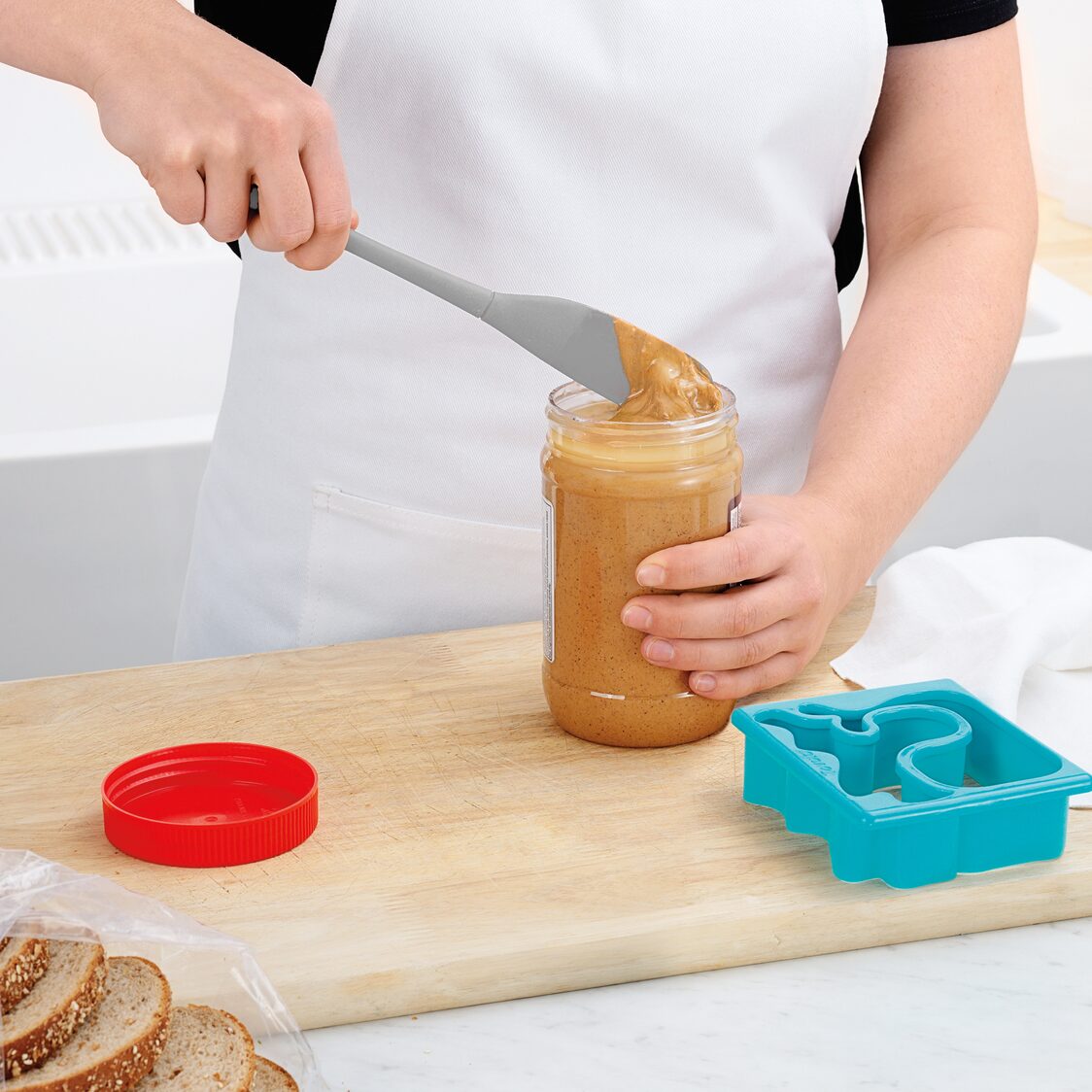 Tovolo Flex-Core All Silicone Jar Scraper Oyster Gray