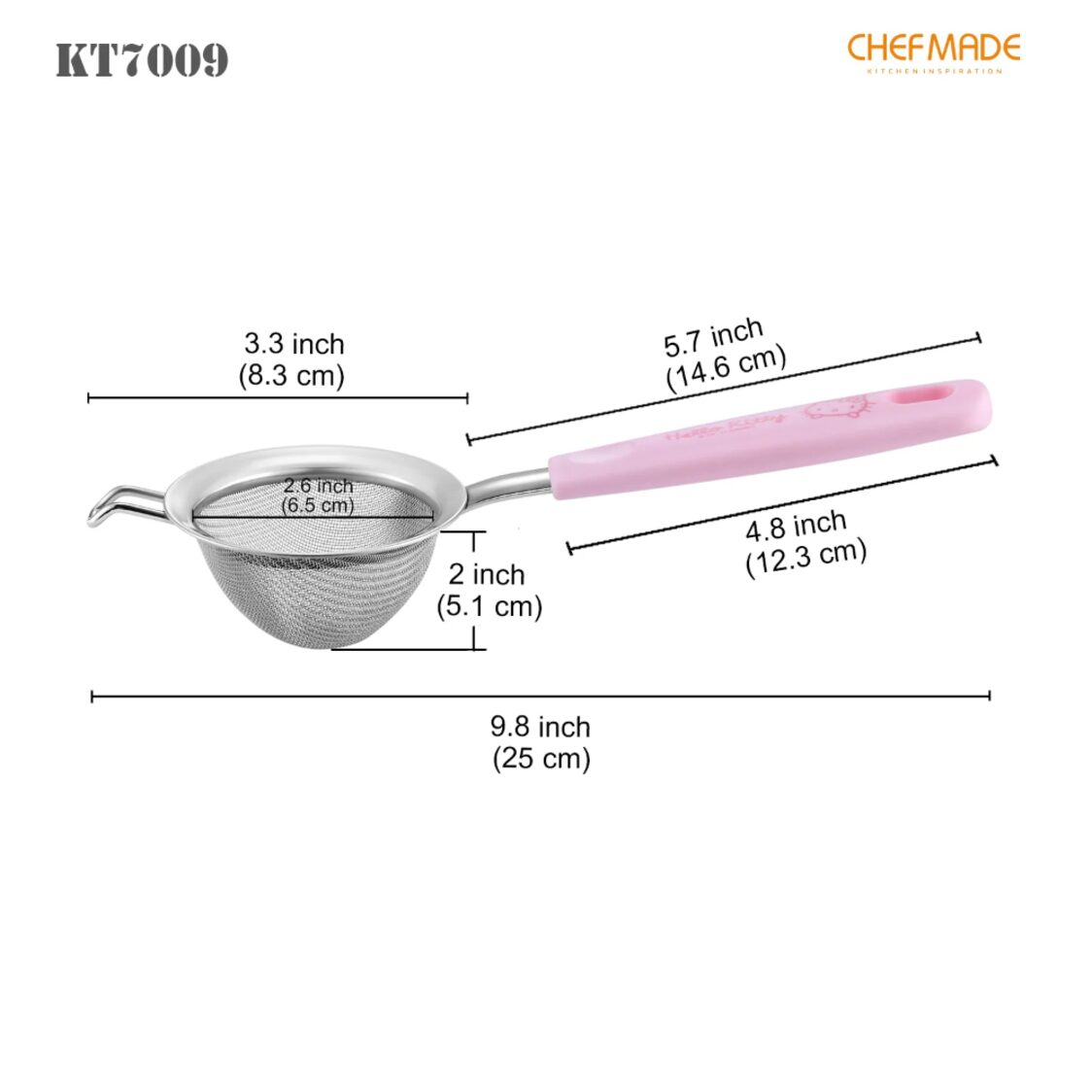 Chefmade Ss Flour Sieve L24.5Xw7xH4cm Hello Kitty (1898cm-KT7009)