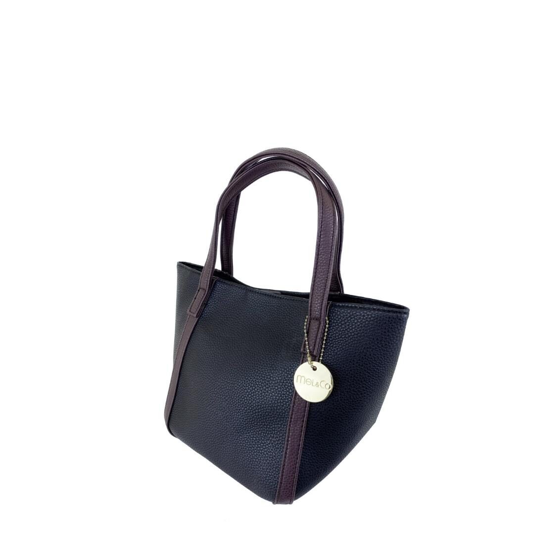 Mel&Co Pebbled Faux Leather Casual Bag Black