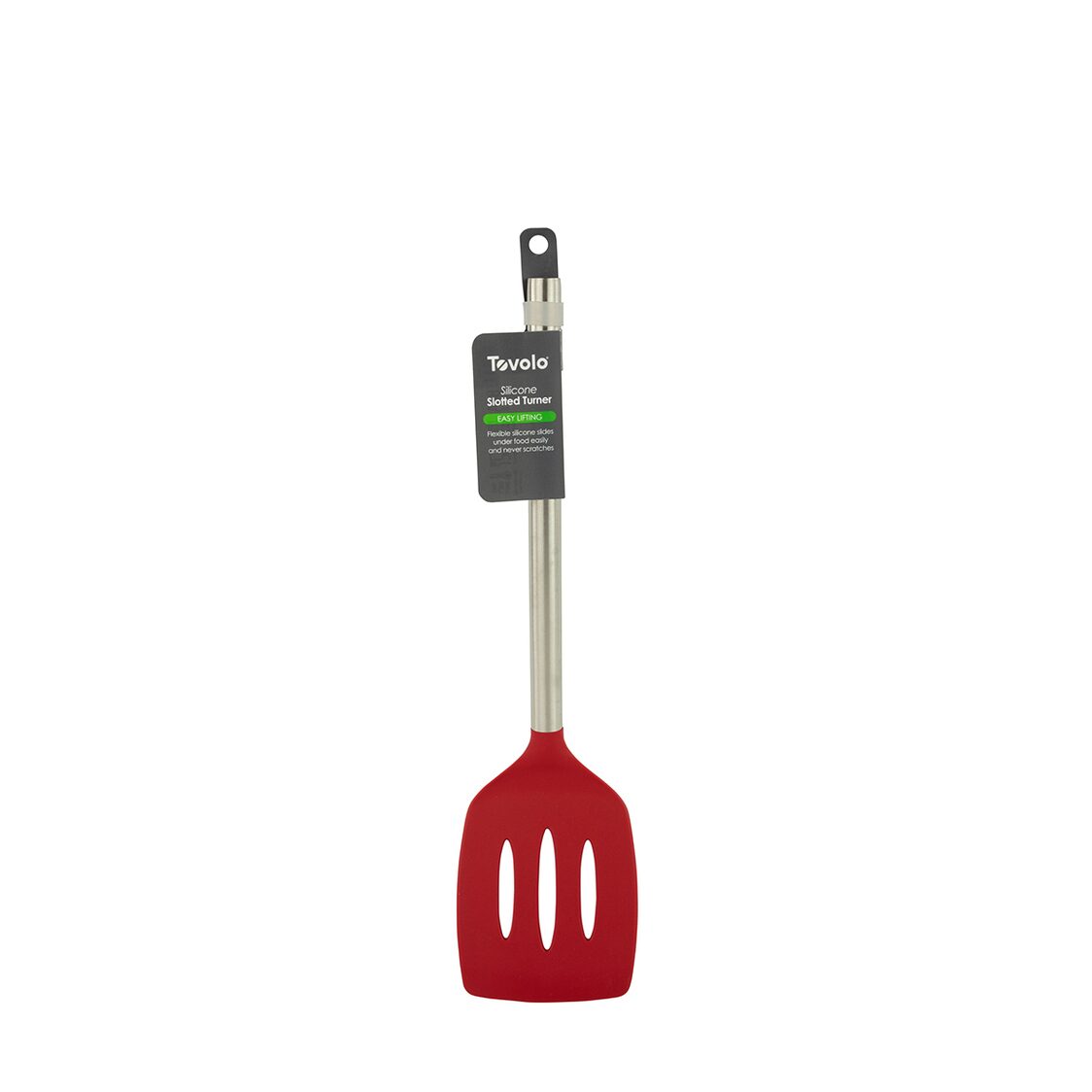 Tovolo Silicone Slotted Turner with Stainless Steel Handle - Cayenne