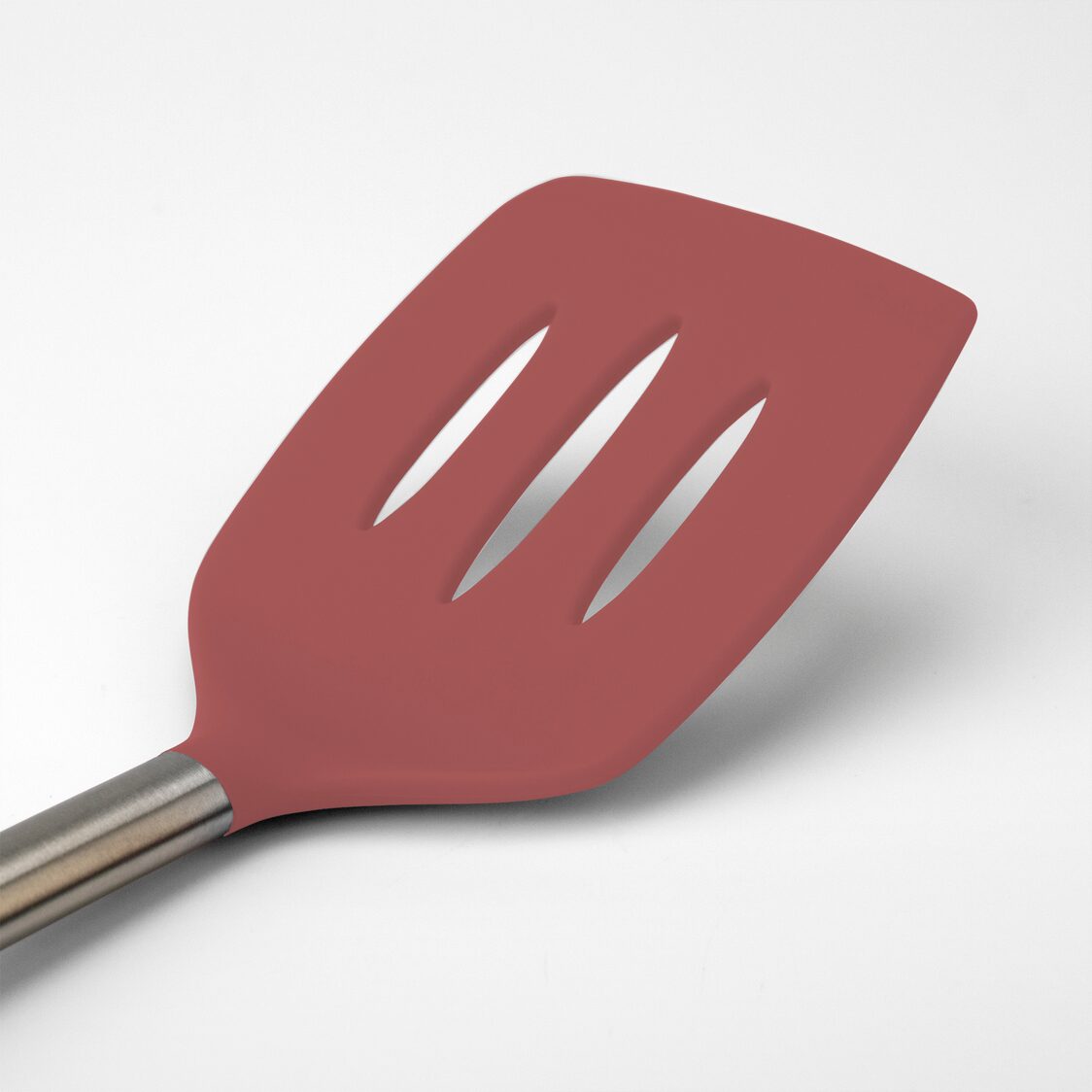 Tovolo Silicone Slotted Turner with Stainless Steel Handle - Cayenne