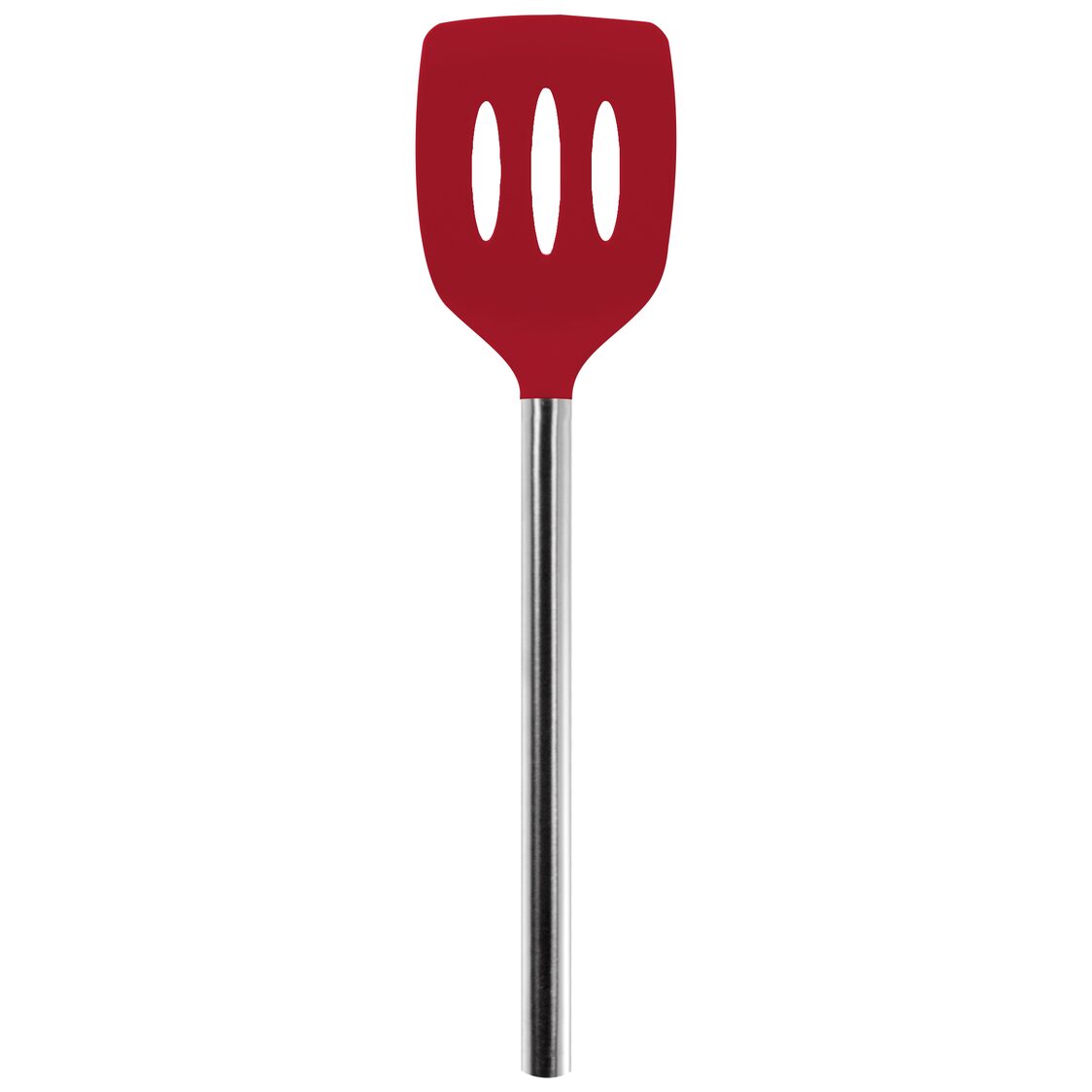 Tovolo Silicone Slotted Turner with Stainless Steel Handle - Cayenne