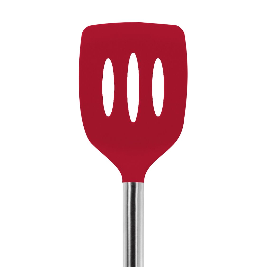 Tovolo Silicone Slotted Turner with Stainless Steel Handle - Cayenne