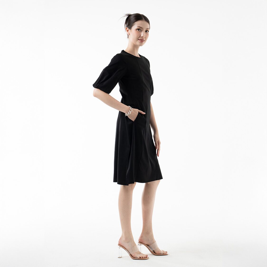 K/WOODS Cloud Sleeve Dress in Black