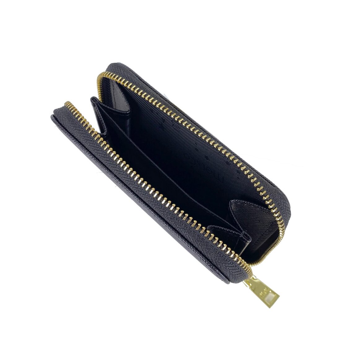 Mel&Co Saffiano-Effect Zip-Around Card Holder