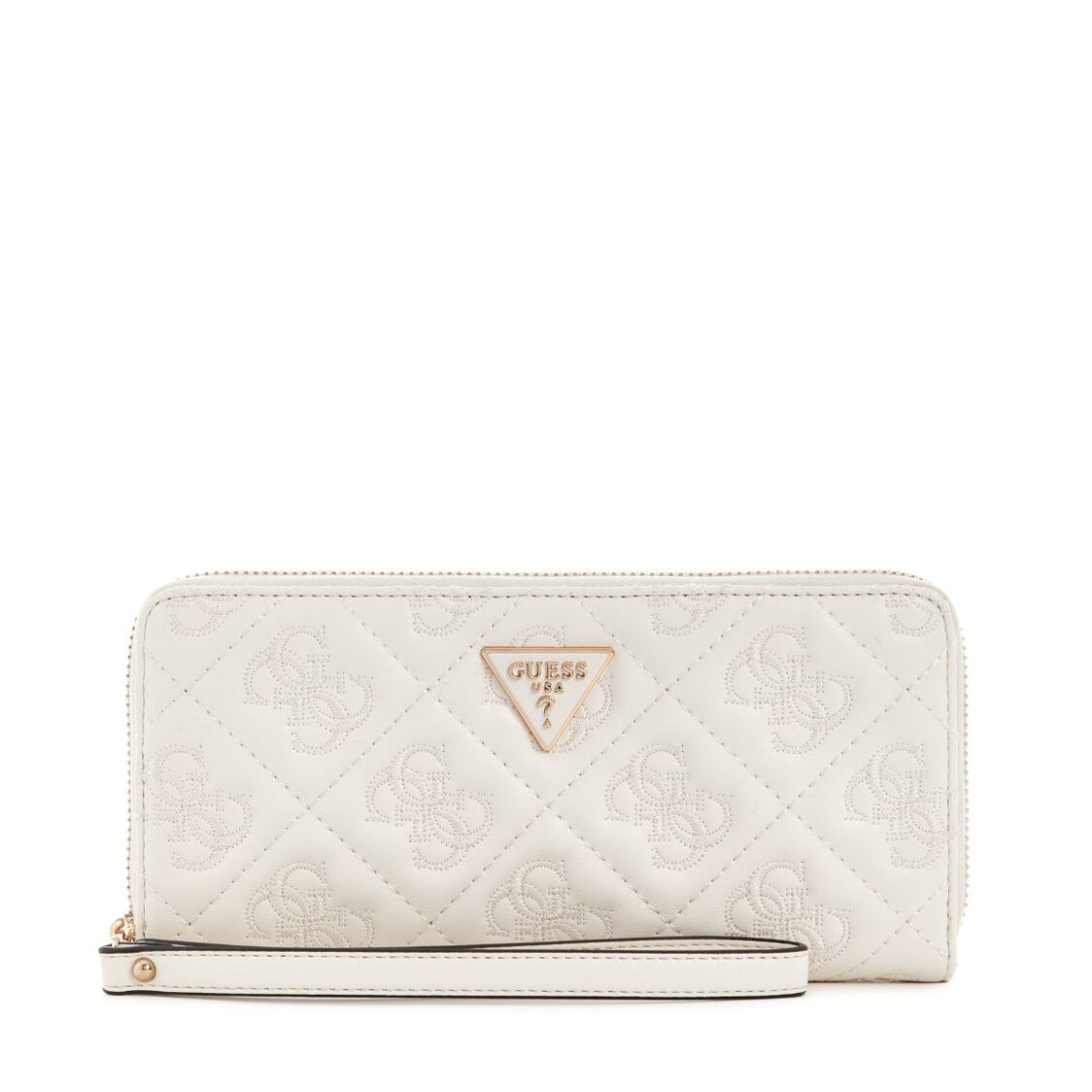 ADELASIA SLG LARGE ZIP AROUND,OFF WHITE