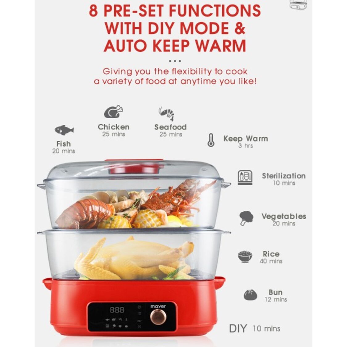 Mayer Digital Food Steamer MMFS280D
