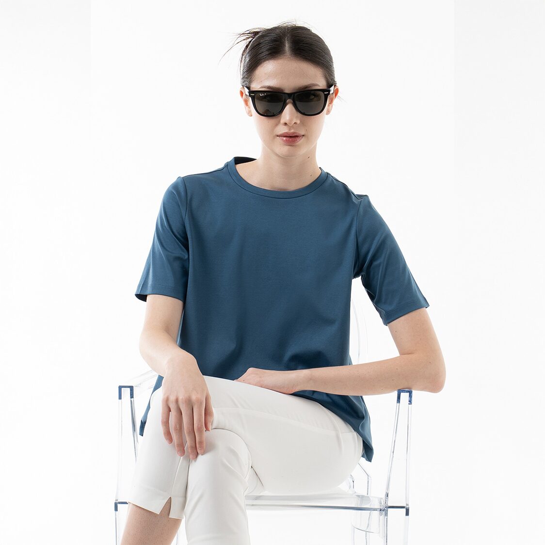 K/WOODS Essential Crew Neck Tee in Indigo Blue