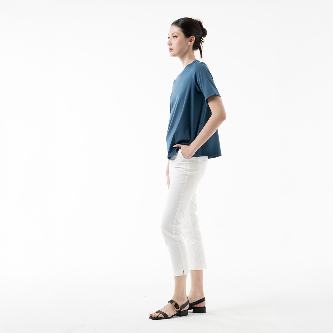 K/WOODS Essential Crew Neck Tee in Indigo Blue