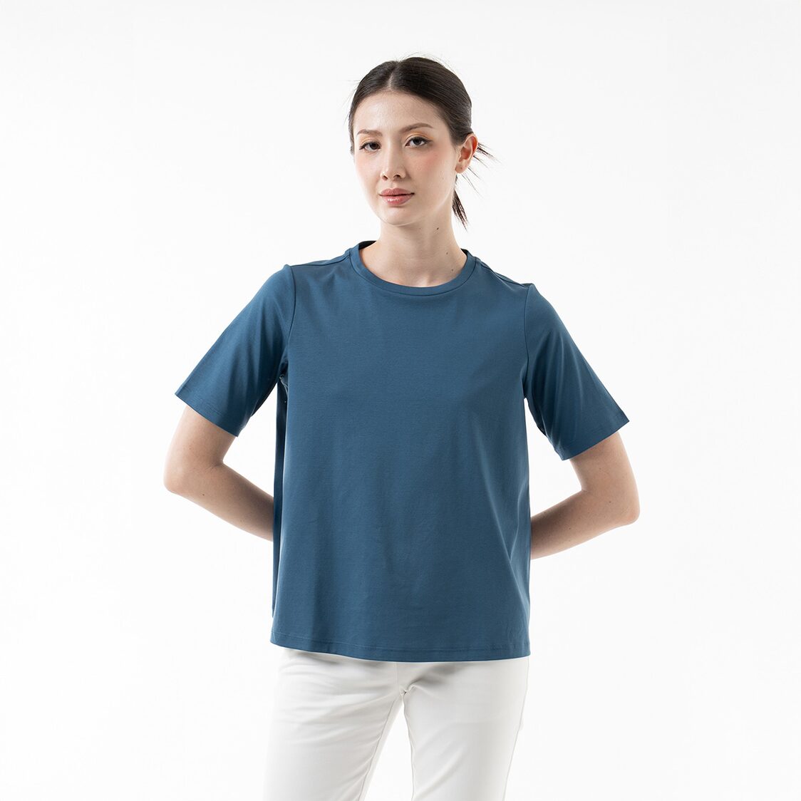 K/WOODS Essential Crew Neck Tee in Indigo Blue