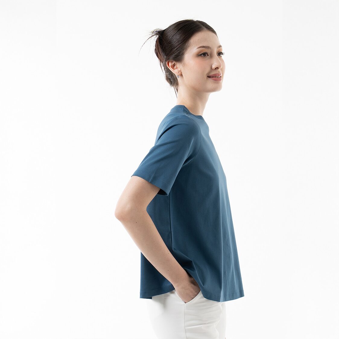 K/WOODS Essential Crew Neck Tee in Indigo Blue