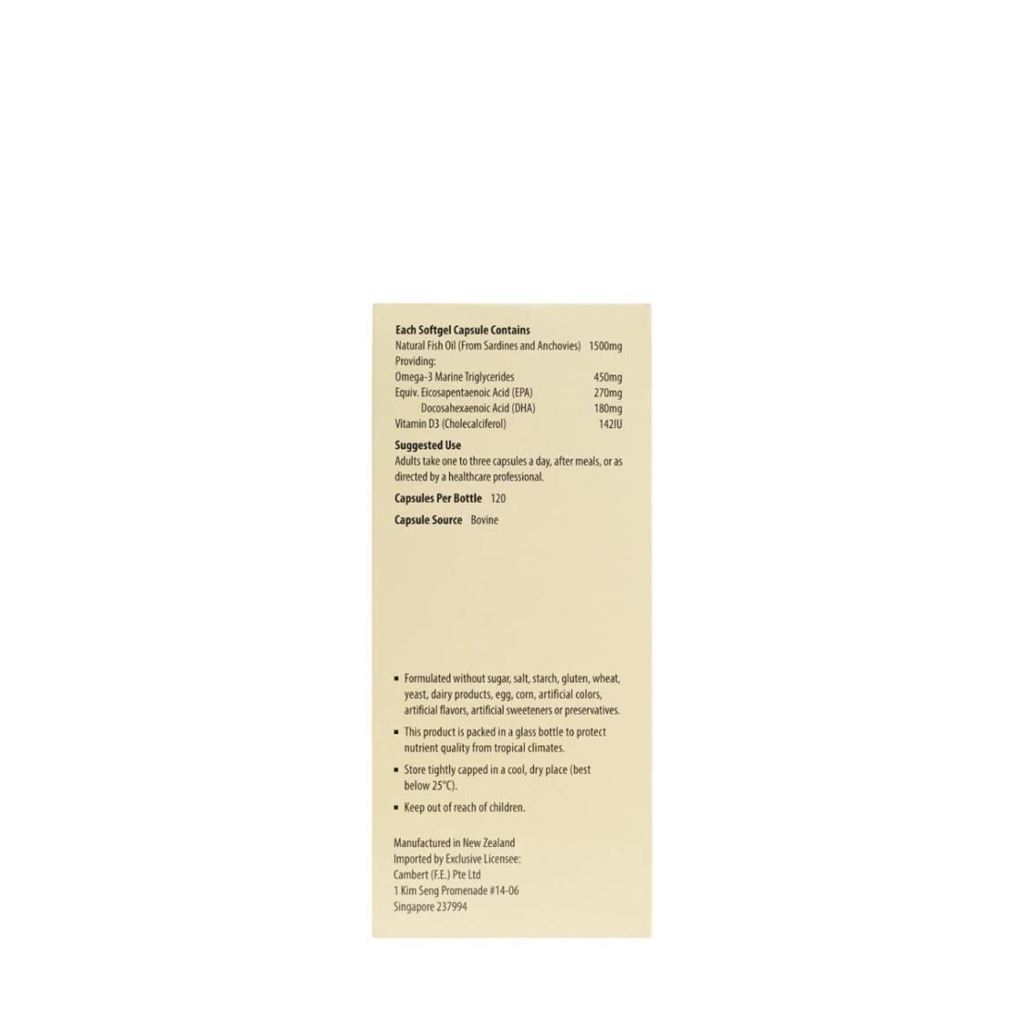 Kordel's Omega 3 Fish Oil 1500mg + Vitamin D 120s