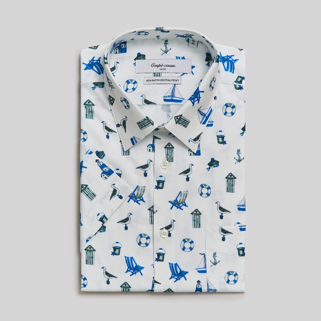 Coupe Cousu Short Sleeve Shirt, Print CCSSE291-PRINT