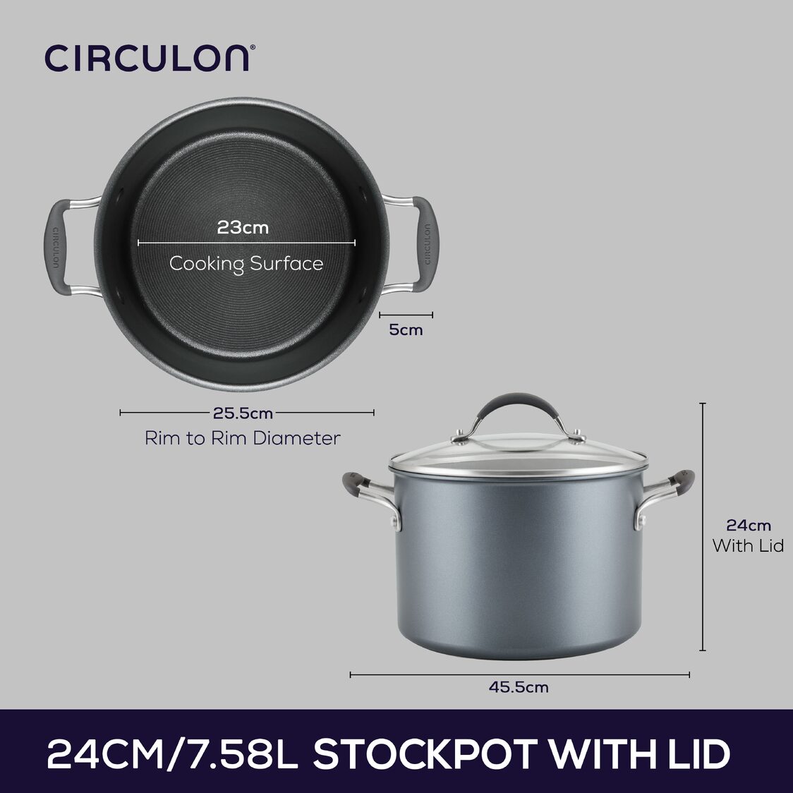 Circulon ScratchDefense A1 24cm/7.6L Covered Stockpot