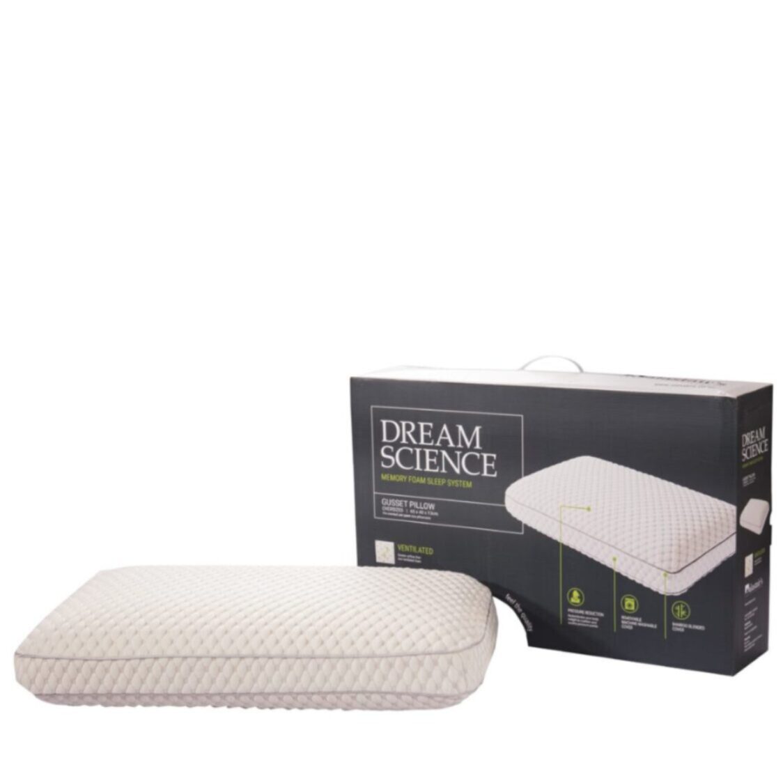Dream Science Memory Foam Gusset Pillow
