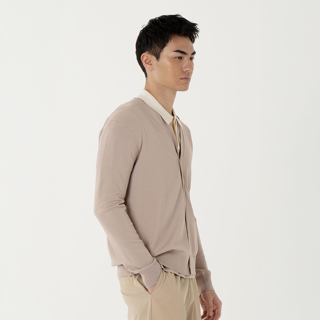 K/WOODS Ice Cool Cove Cardigan in Khaki