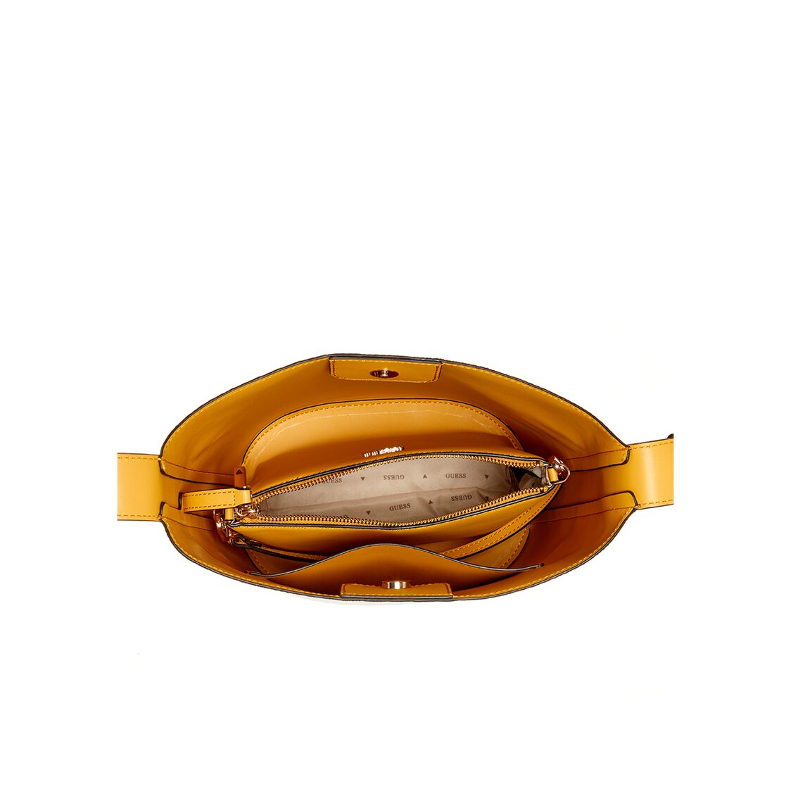 NICOLETTE LRG BUCKET SHOULDER BAG,NATURAL/MARIGOLD