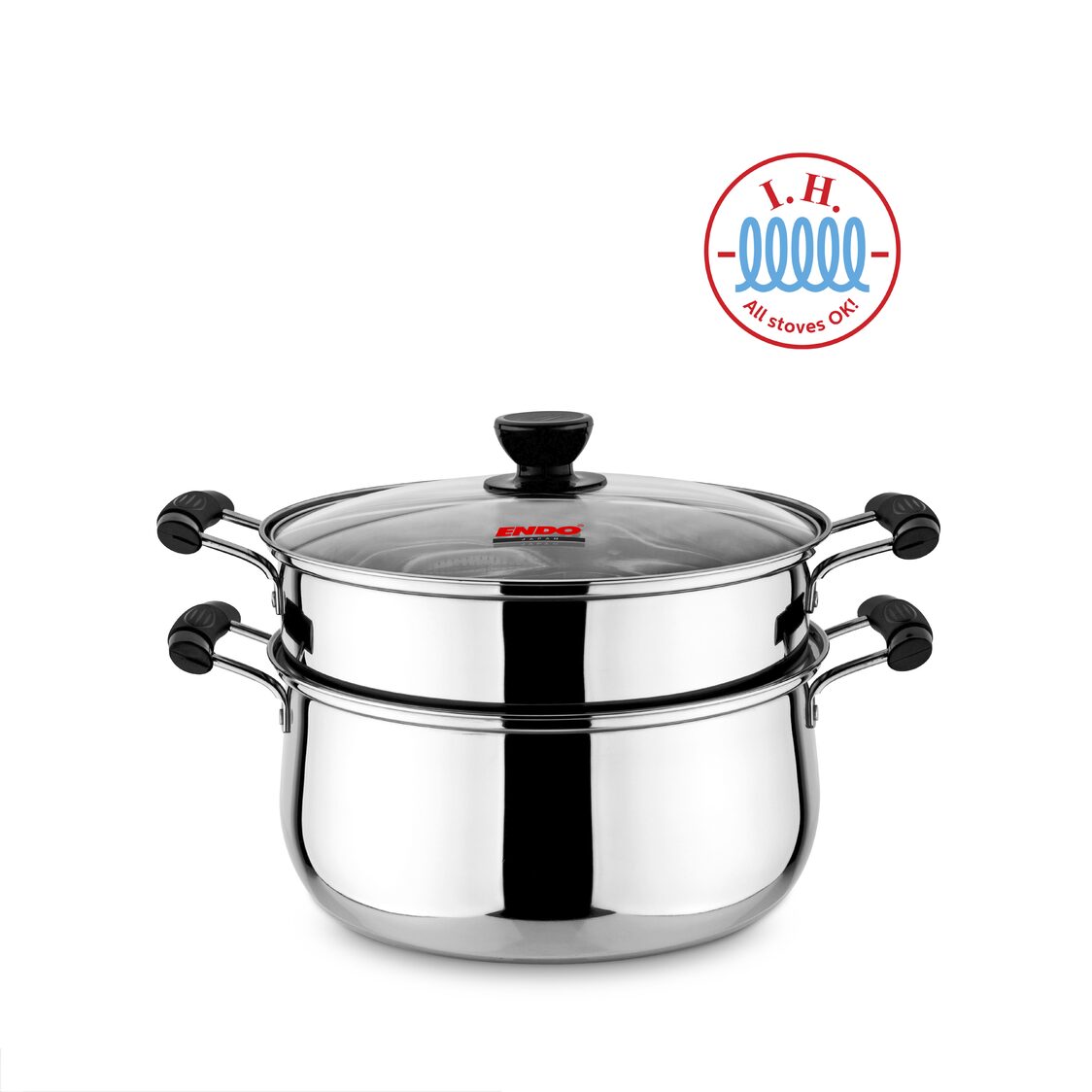 ENDO Stainless Steel Steamer 28cm 2-Tier (E-S282T)