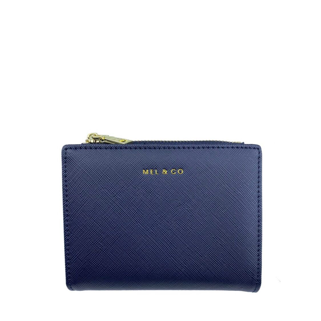 Mel&Co Saffiano-Effect Bifold Compact Snap Wallet