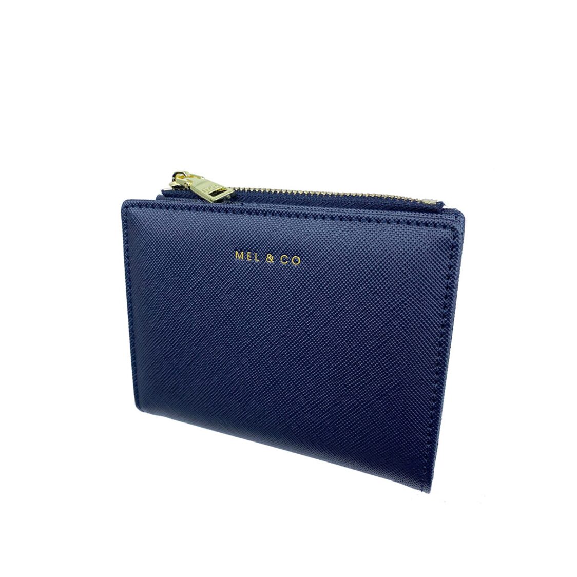 Mel&Co Saffiano-Effect Bifold Compact Snap Wallet