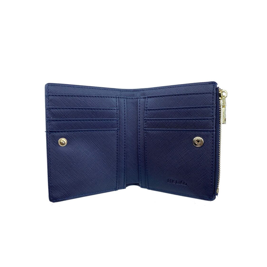 Mel&Co Saffiano-Effect Bifold Compact Snap Wallet