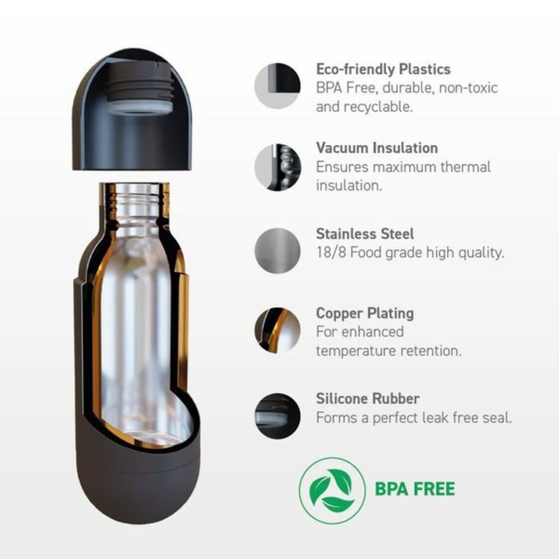 Asobu Orb Water Bottle Concrete 420ml