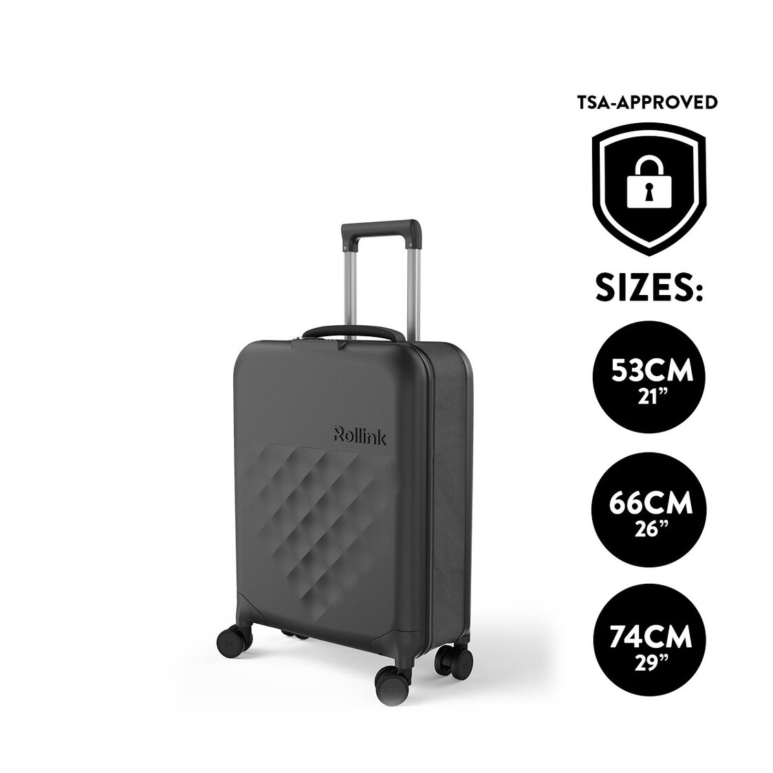 Rollink VEGA 360 Flex 4Wheel Spinner 21" Luggage - Black