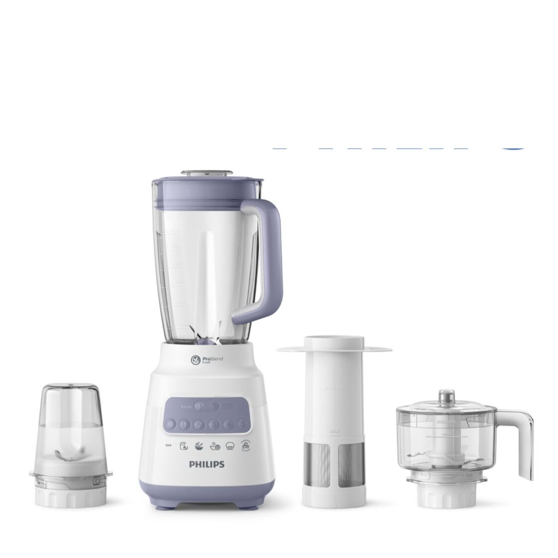 Philips Series 5000 Blender With Dry Mill, Chopper, Filter 700W Plastic Jar (HR2223/01)