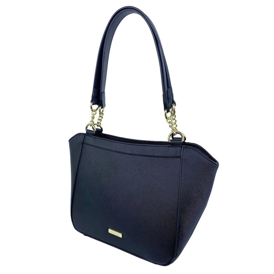 Mel&Co Saffiano Leatherette Double Handle With Chain Detail