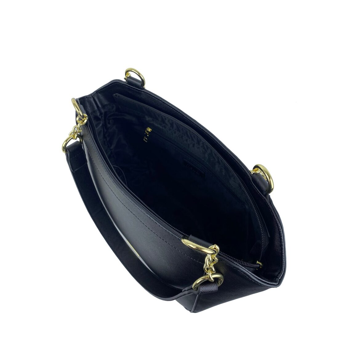 Mel&Co Saffiano Leatherette Double Handle With Chain Detail