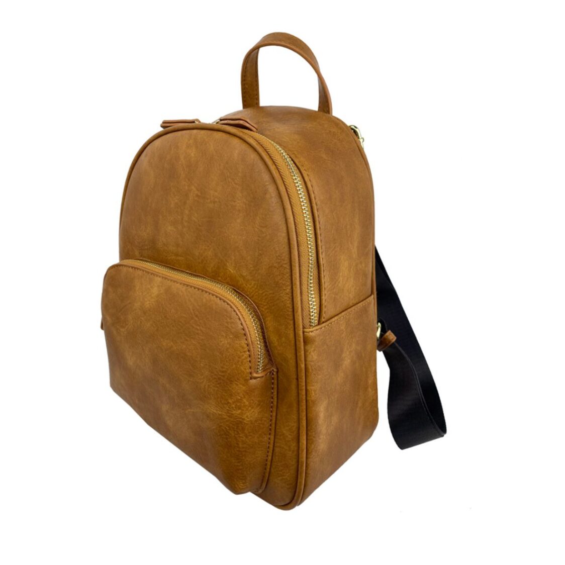 Mel&Co Faux Leather Round Top Minimalist Backpack