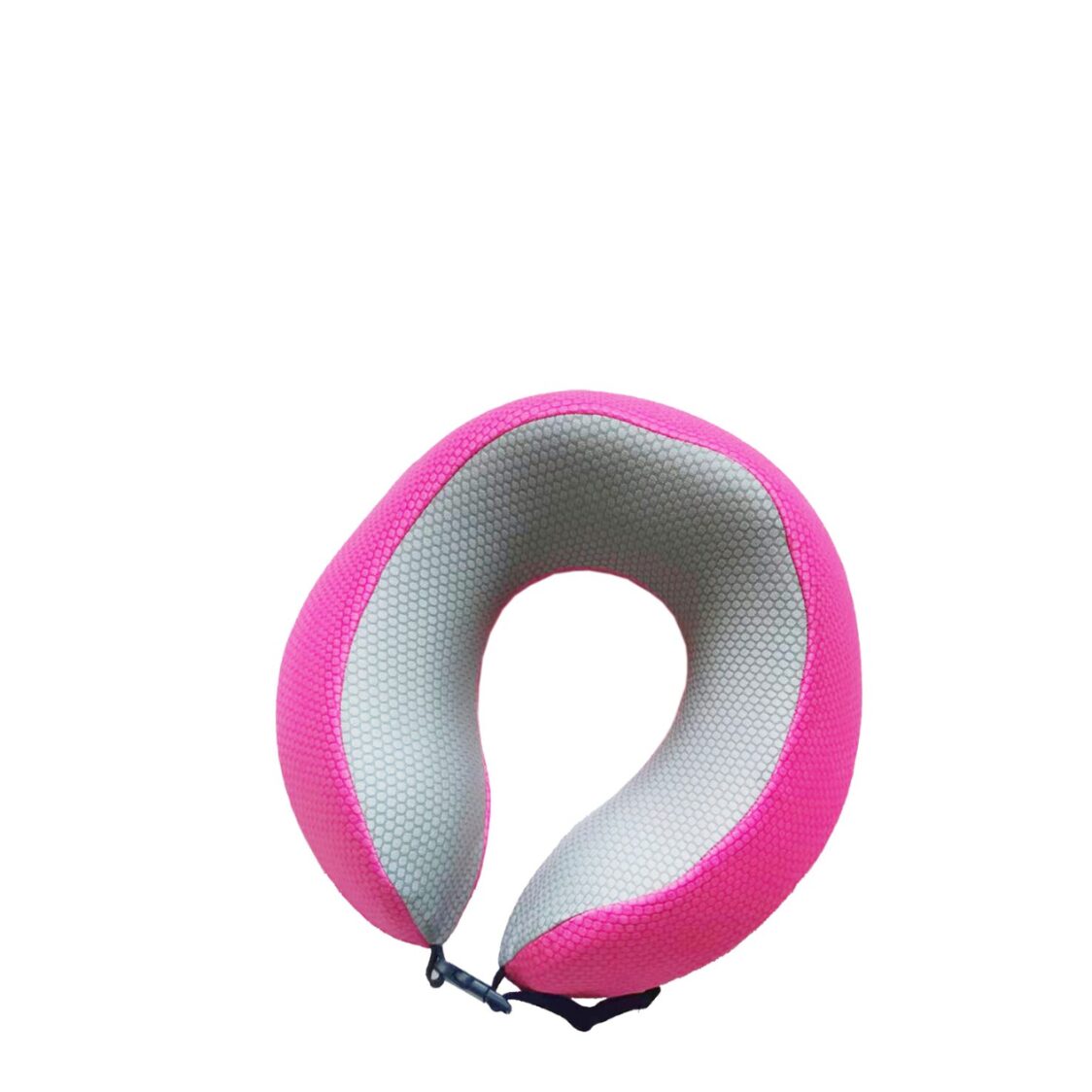 M Collection Memory Foam Neck Pillow With Case Grey Pink