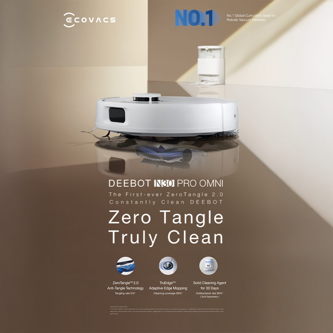 Ecovacs Deebot N30 Pro Omni - Black