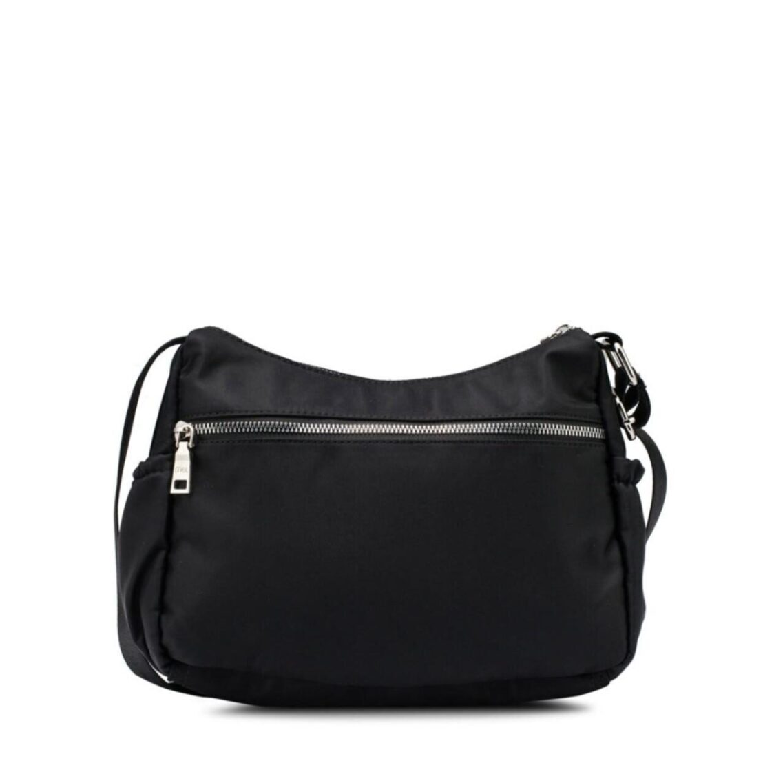 Mel&Co Nylon Multi Zip Sling Bag Black