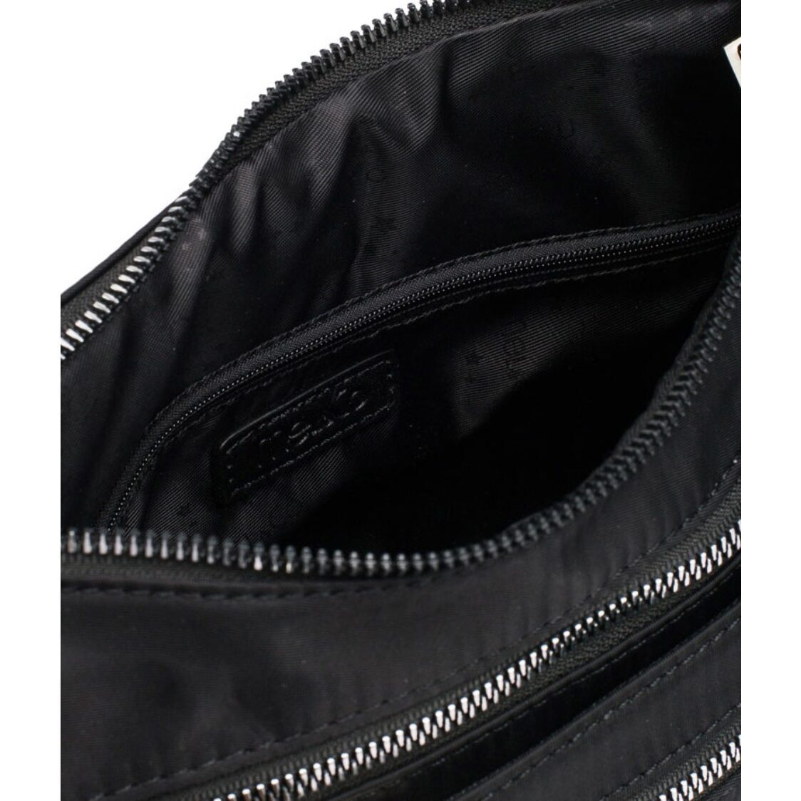 Mel&Co Nylon Multi Zip Sling Bag Black