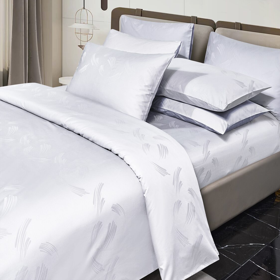 Kinu Fontaine White Bed Set/Fitted Sheet