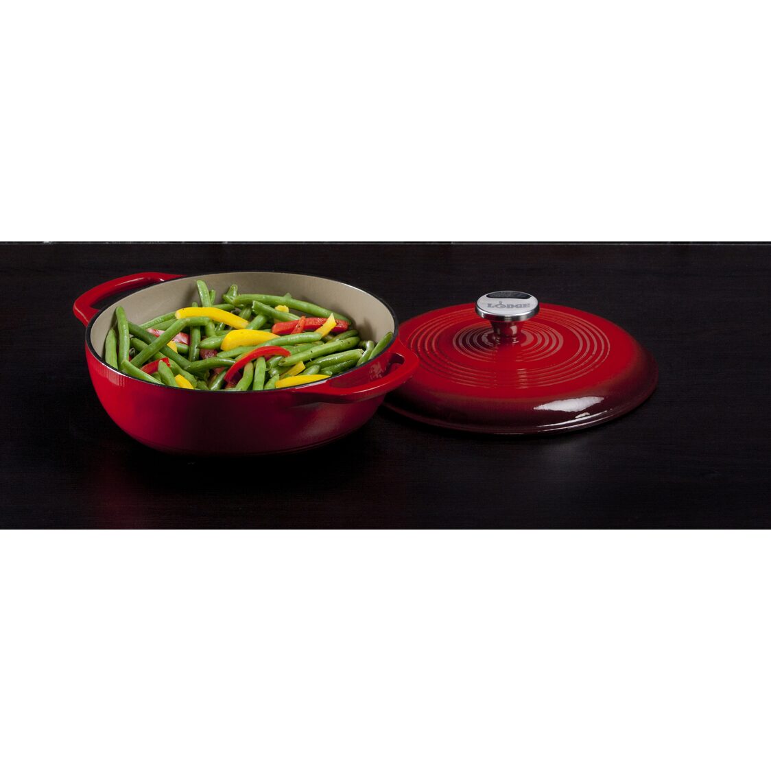 Lodge 4.5 Quart Red Enameled Cast Iron Dutch Oven