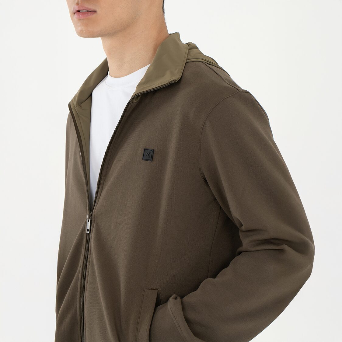 K/WOODS Mens Drift Zip-Up - Khaki
