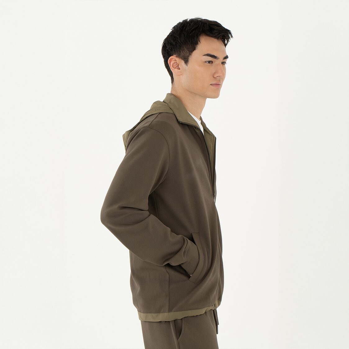 K/WOODS Mens Drift Zip-Up - Khaki